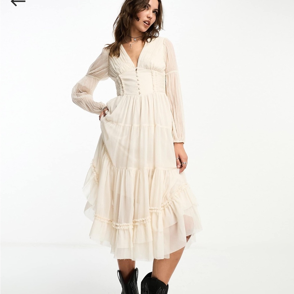ASOS Cream Midi Skirt OUT OF STOCK ON ASOS